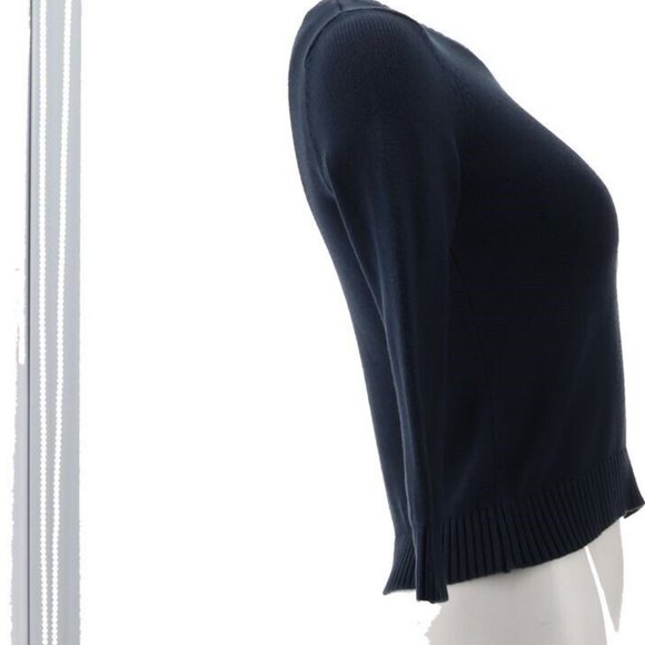 NWT LANDS' END UNIFORM GIRL'S DRIFTER V-NECK SWEATER CLASSIC NAVY MEDIUM (10-12) - Picture 4 of 9